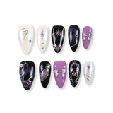 Uñas postizas 365Nails Noir Moon Silver-Line Bow Heart.