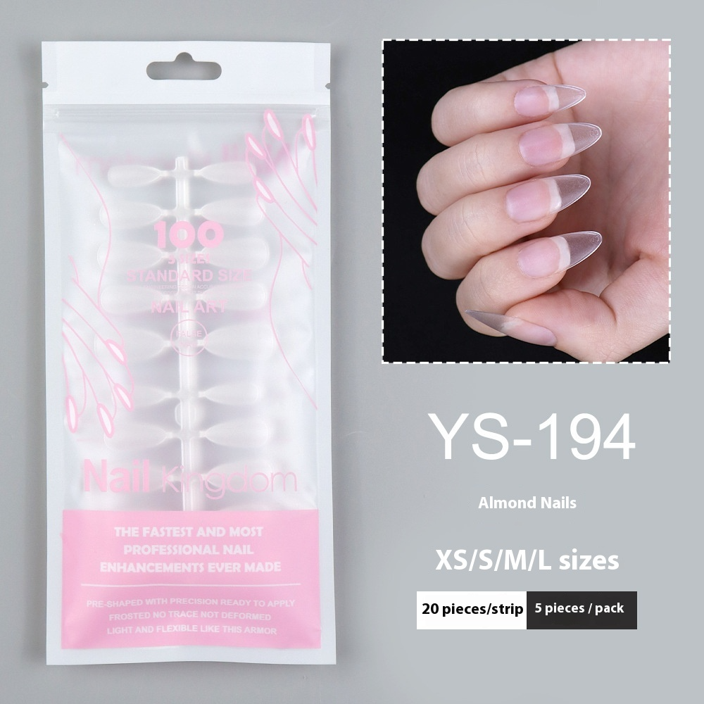 Nail Tips Sub-code nail pads, 100 pcs for press on nails pads, standard size wear-free full half stickers, matte trapezoidal square false nail pads