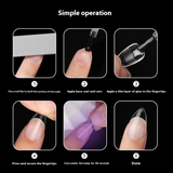 Nail Tips nail piece semi-matte 504 pieces boxed trapezoidal almond fake nail patch transparent and seamless nail art