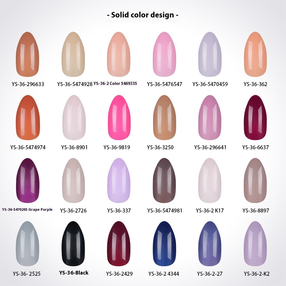 Nail Tips press on nails 24 palace grid  solid color versatile water drop nail box detachable patch fake nail prefabricated nail art piece