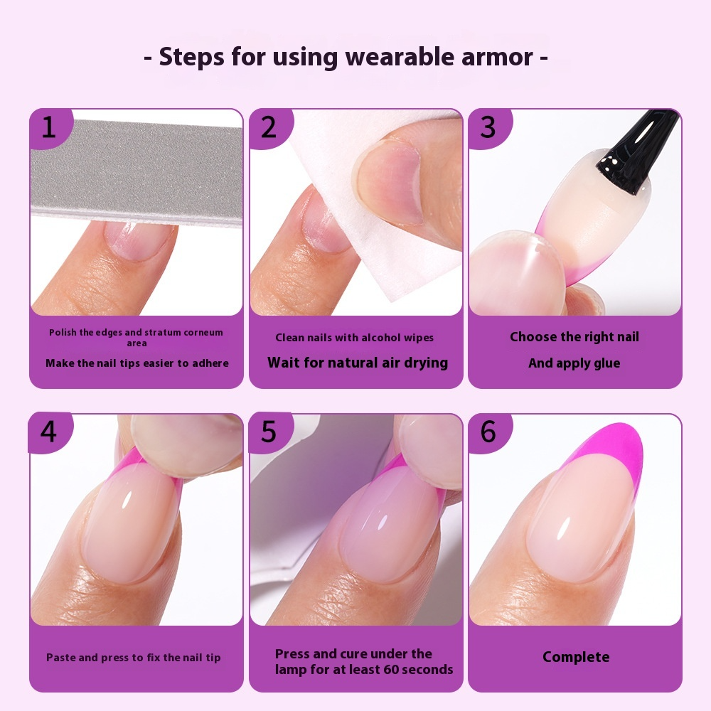 Nail Tips French press on nails, popular in Europe and the United States, five-color seamless 150 pieces, boxed removable nail prefabricated patch nail art piece