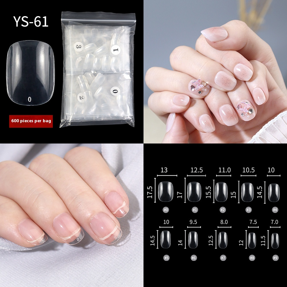 Nail Tips New French press on nails piece, half sticker full sticker fake nail nail patch extended press on nails piece