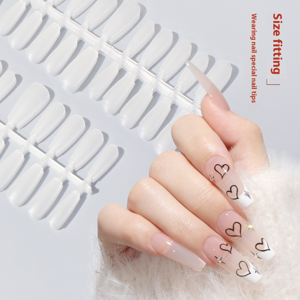 Nail Tips New transparent medium and long trapezoidal nail pads 20 pieces free of carving and grinding, whole sub-code matte and non-marking removable nail pads wholesale