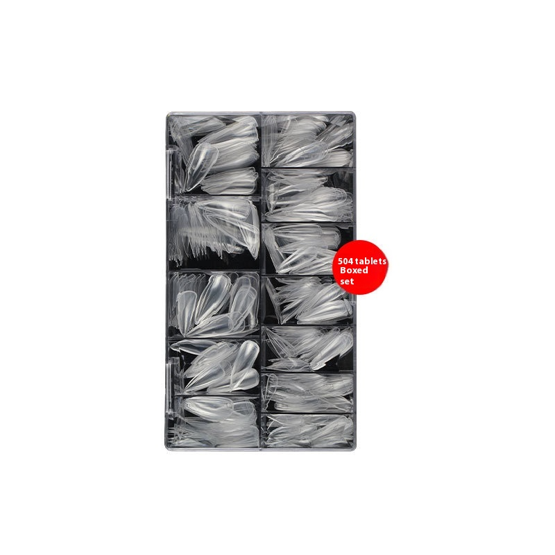 Nail Tips nail pads, long styles, full stickers, transparent pointed pieces, light folds and no marks, water drop nail patches, fake nails wholesale