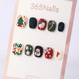 365Nails Doodle Christmas Matte Short Square Set