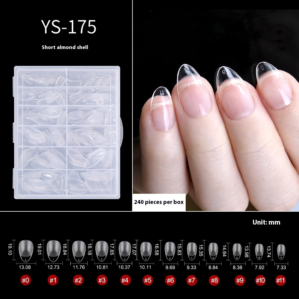 Nail Tips Transparent semi-matte nail art, special nail piece for press on nails piece, no trace 240 pieces, broken piece box, full sticker, matte fake nail.