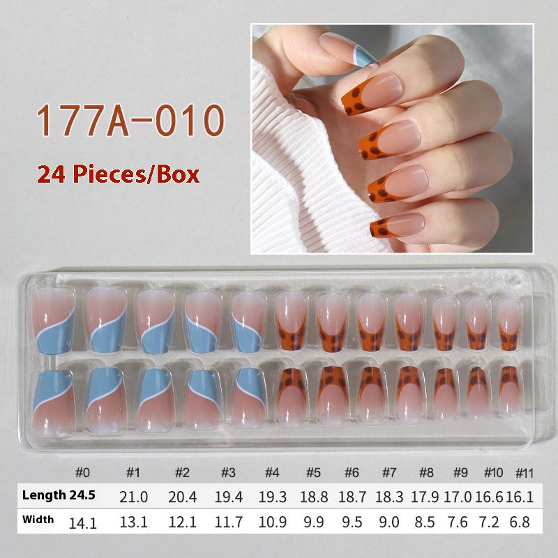 French press on nails 24 pieces Boxed detachable finished product Wearable prefabricated fake nail patch Solid color manicure