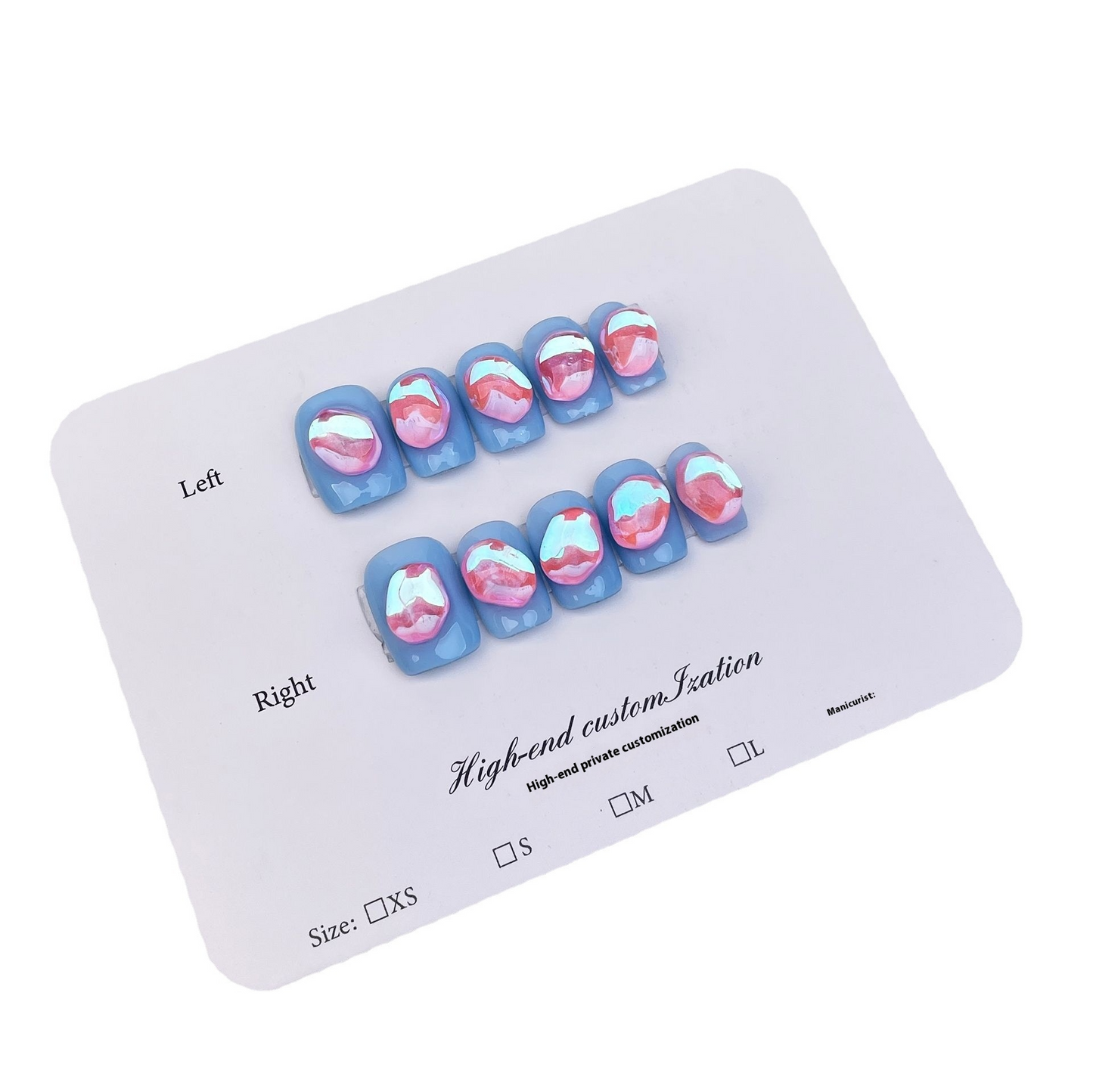 Handmade manicure patch simple aurora bright diamond short wearable nail wearable nail sticker|365nails