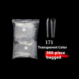 Nail Tips Nail piece Transparent  360 pieces Boxed seamless lengthened fake nail piece C arc full sticker Ballet nail patch manicure