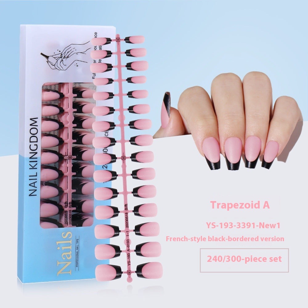 Nail Tips New French press on nails 240 pieces boxed fake nail manicure work in progress matte full sticker French nail piece