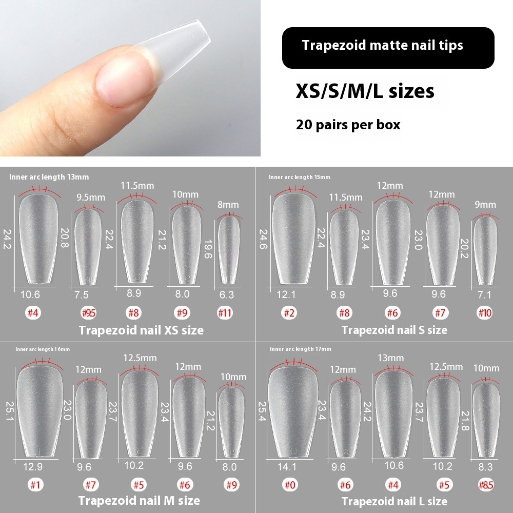 Nail Tips Special nail pads for press on nails, 200 pcs without engraving and grinding, standard size sub-size patch, fake nail manicure.