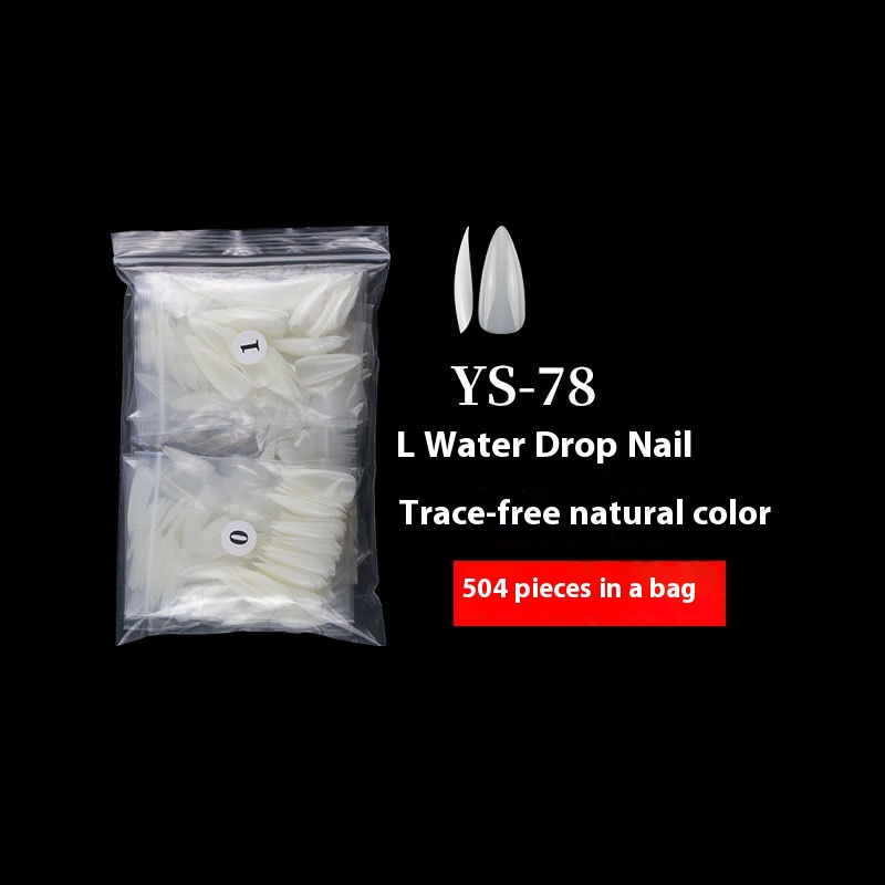 Nail Tips nail pads, long styles, full stickers, transparent pointed pieces, light folds and no marks, water drop nail patches, fake nails wholesale