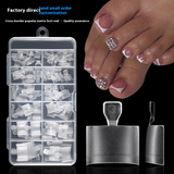 Nail Tips hot-selling wearing toenail pieces, half-sticker matte, no-carving and grinding short 120-piece boxed patch foot fake nails