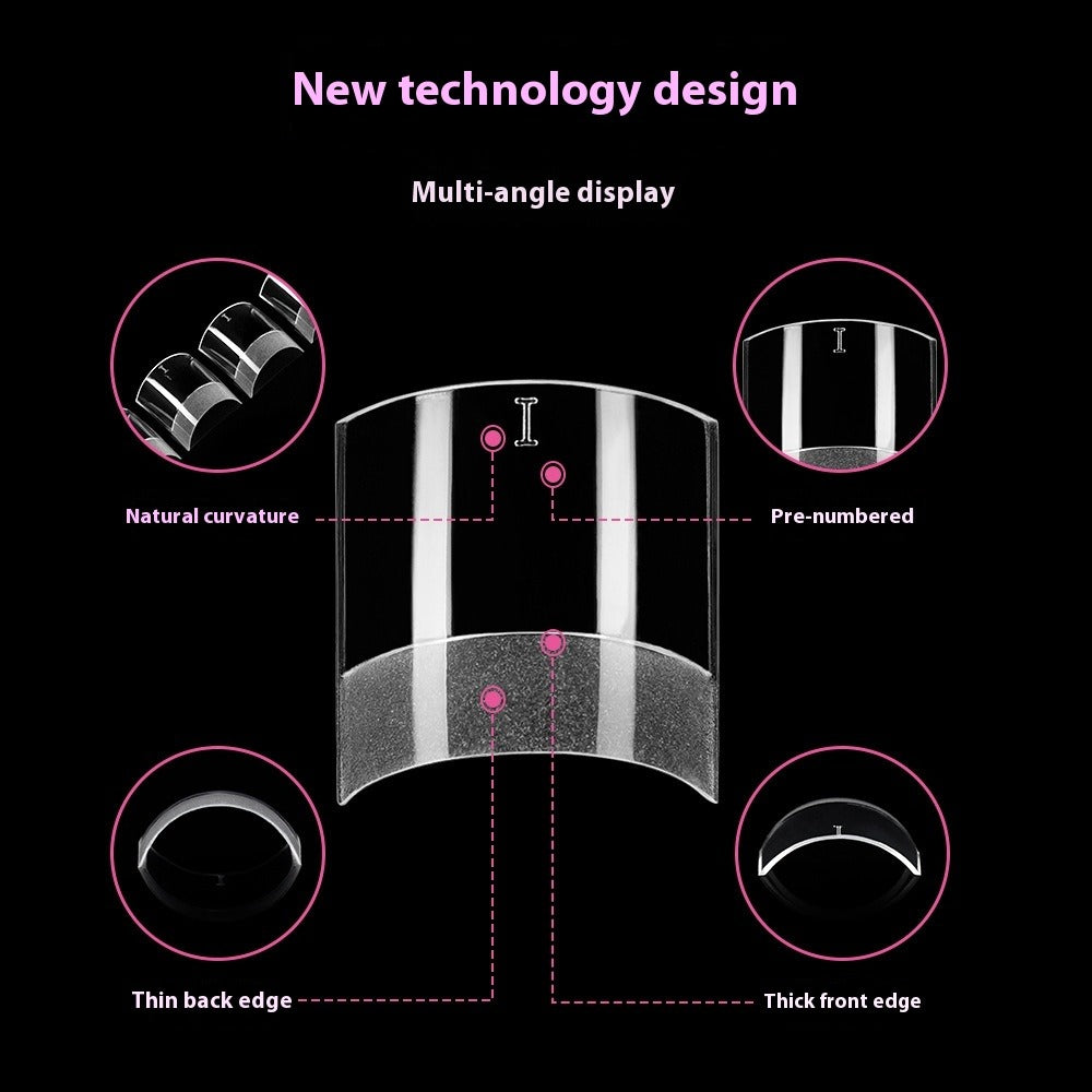 Nail Tips press on nails plate semi-matte transparent square semi-sticker light sticker nail art, 100 pieces without traces, boxed extended false nails