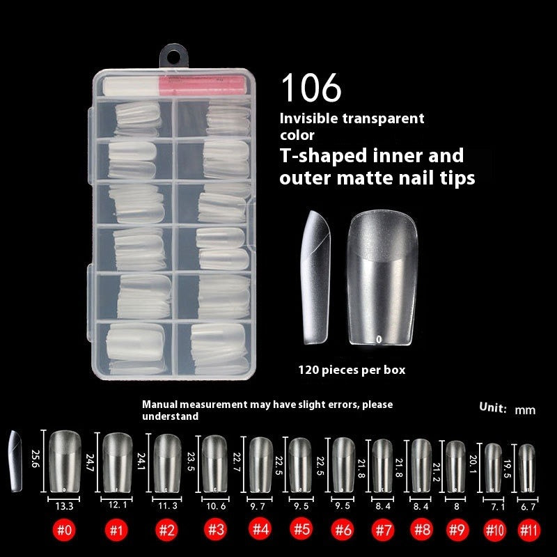 Nail Tips Wear the full number of nail pads, no carving and matte, all pasted without traces 120 pcs, patch manicure, transparent trapezoidal fake nails