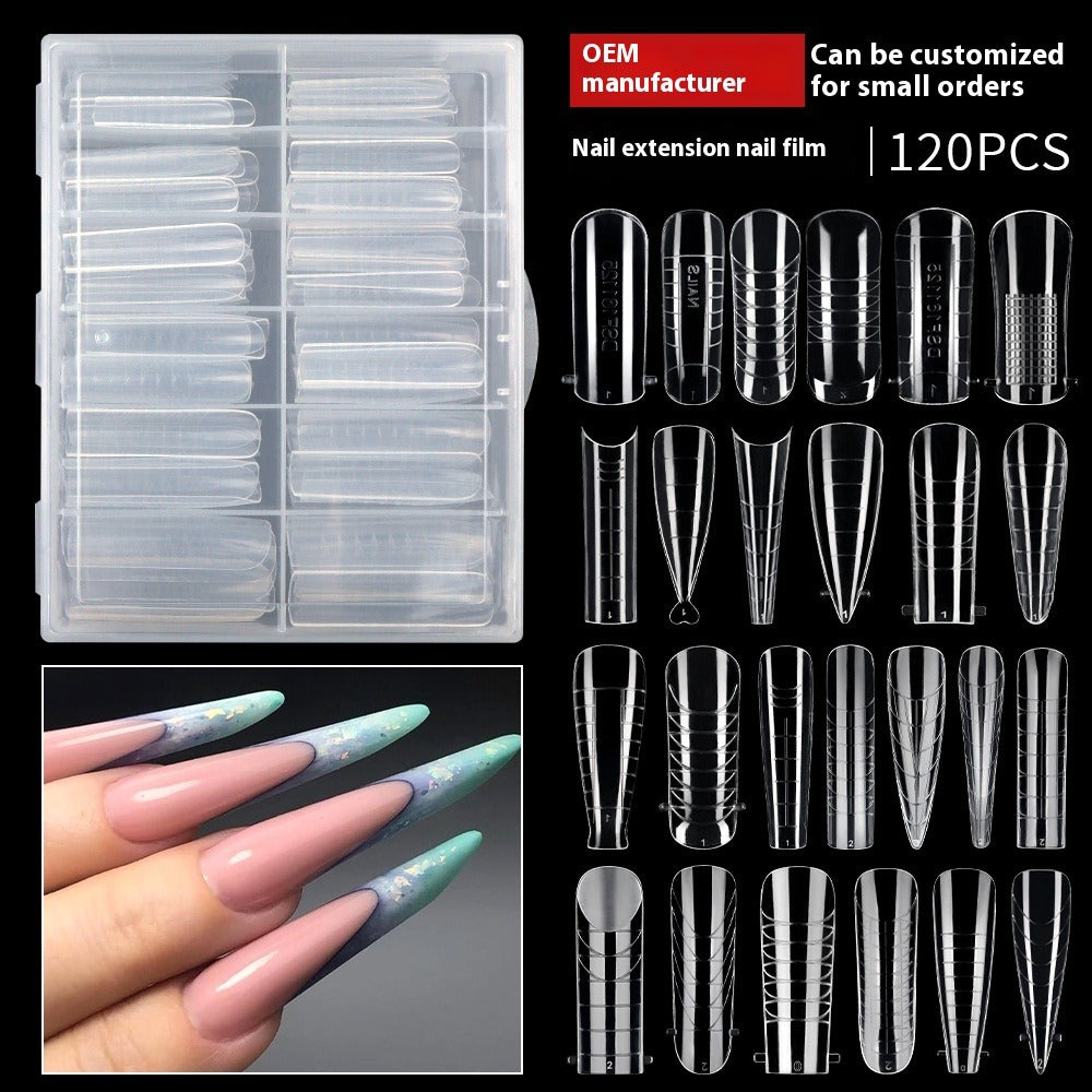 Nail Tips Extension nail mold wholesale, new boxed transparent paperless fast phototherapy nail crystal extension nail mold
