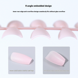 Nail Tips New nude matte, no-carving press on nails pads 240 pieces, boxed solid color seamless fake nail press on nails pads