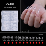 Nail Tips Transparent semi-matte nail art, special nail piece for press on nails piece, no trace 240 pieces, broken piece box, full sticker, matte fake nail.