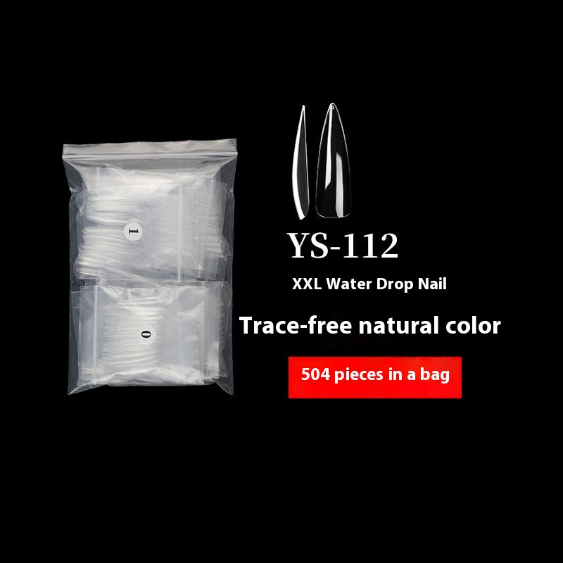 Nail Tips nail pads, long styles, full stickers, transparent pointed pieces, light folds and no marks, water drop nail patches, fake nails wholesale