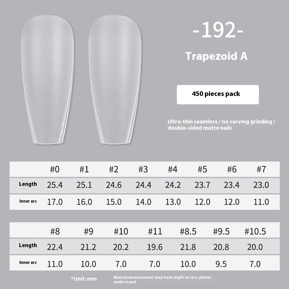 Nail Tips Amazon popular press on nails matte 450 almonds free of engraving ultra-thin and seamless patch manicure fake nails