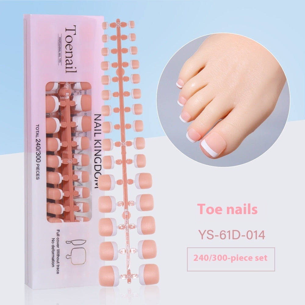 Nail Tips New French press on nails 240 pieces boxed fake nail manicure work in progress matte full sticker French nail piece