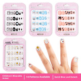 Children's Nail Art Nail Sticker Girl Cartoon 24 Nail Art Sticker Cute Removable press on nails With Drill