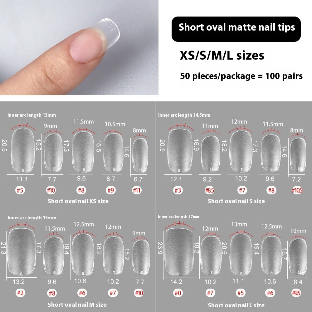 Nail Tips The new press on nails piece is divided into 20 pieces, the whole piece is seamless, and the short one is fully attached to the trapezoidal matte nail piece fake nail.
