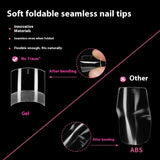 Nail Tips press on nails plate semi-matte transparent square semi-sticker light sticker nail art, 100 pieces without traces, boxed extended false nails