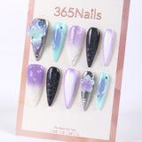 365Nails Starry Mint-Purple 3D Gradient Press-On Nails