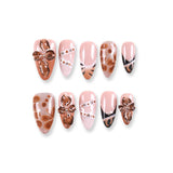 365Nails Nude Cocoa Carved Bow French Press-On Nails
