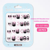Children's Nail Art Nail Sticker Girl Cartoon 24 Nail Art Sticker Cute Removable press on nails With Drill
