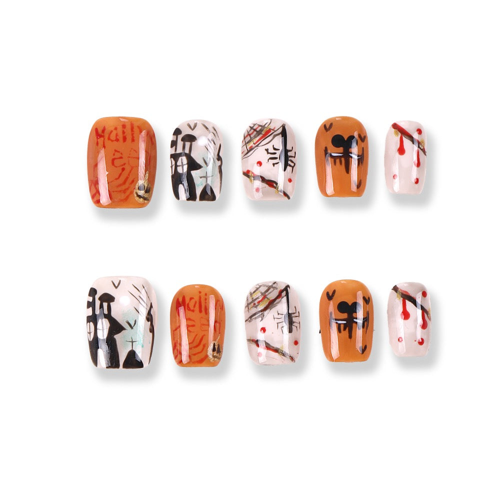 365Nails Spooky Graffiti Square Press-On Nails