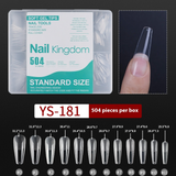 Nail Tips nail piece semi-matte 504 pieces boxed trapezoidal almond fake nail patch transparent and seamless nail art