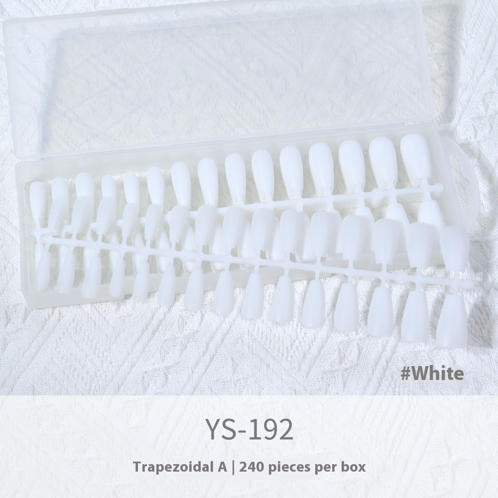 Nail Tips New nude matte, no-carving press on nails pads 240 pieces, boxed solid color seamless fake nail press on nails pads