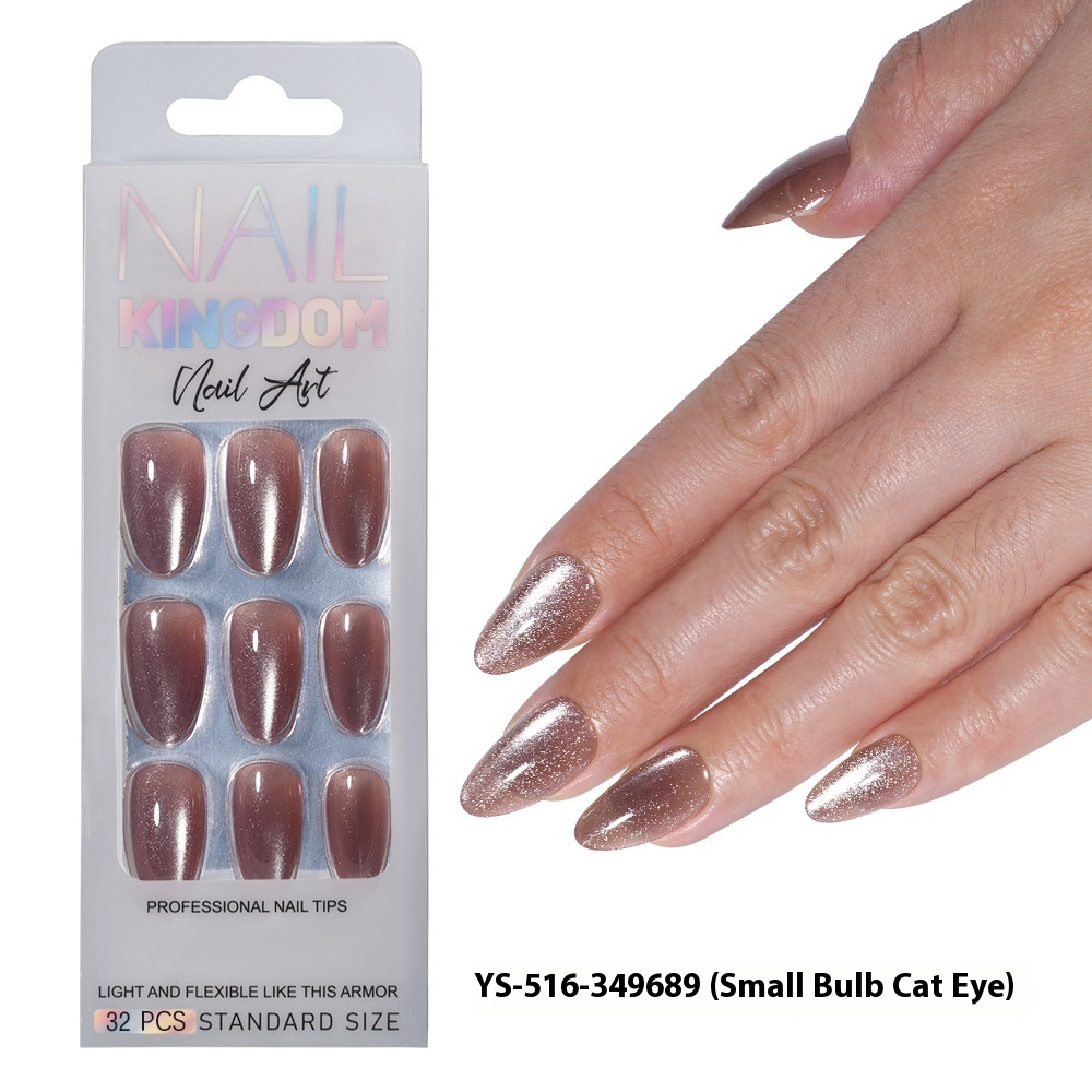 Press on nails Advanced Aurora Fine Flash Almond Short Nail Film Removable Fake Nail Prefabricated Solid Color Nail Art Wholesale
