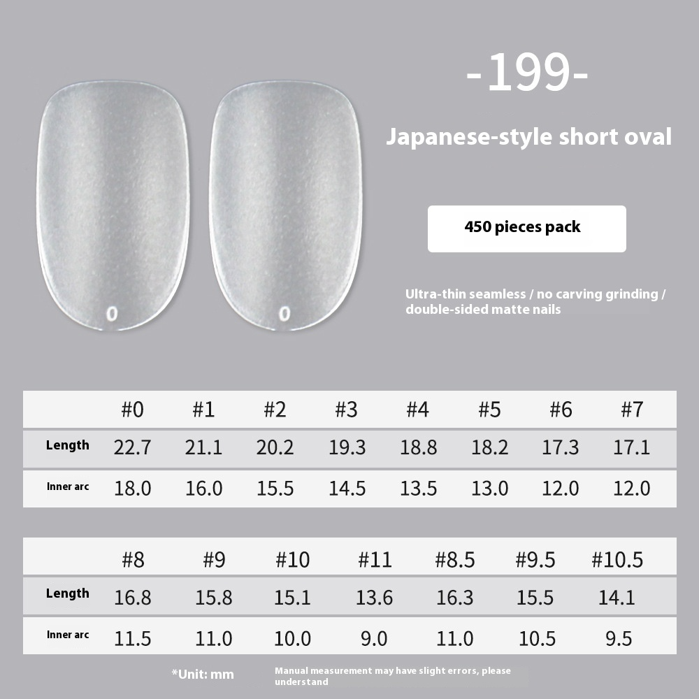 Nail Tips Amazon popular press on nails matte 450 almonds free of engraving ultra-thin and seamless patch manicure fake nails
