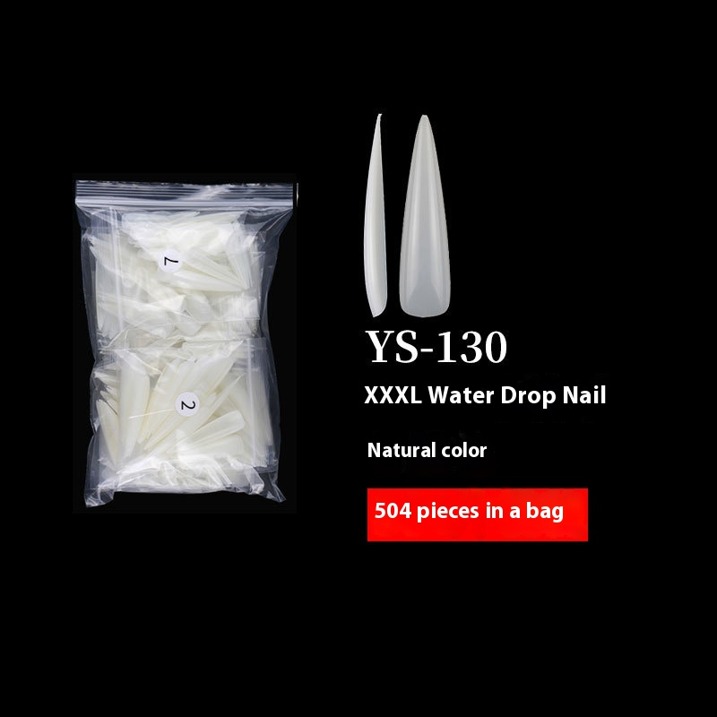 Nail Tips nail pads, long styles, full stickers, transparent pointed pieces, light folds and no marks, water drop nail patches, fake nails wholesale