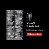 Nail Tips long ballet nail piece, French full sticker ballet fake nail piece, new extended transparent folded seamless ballet nail