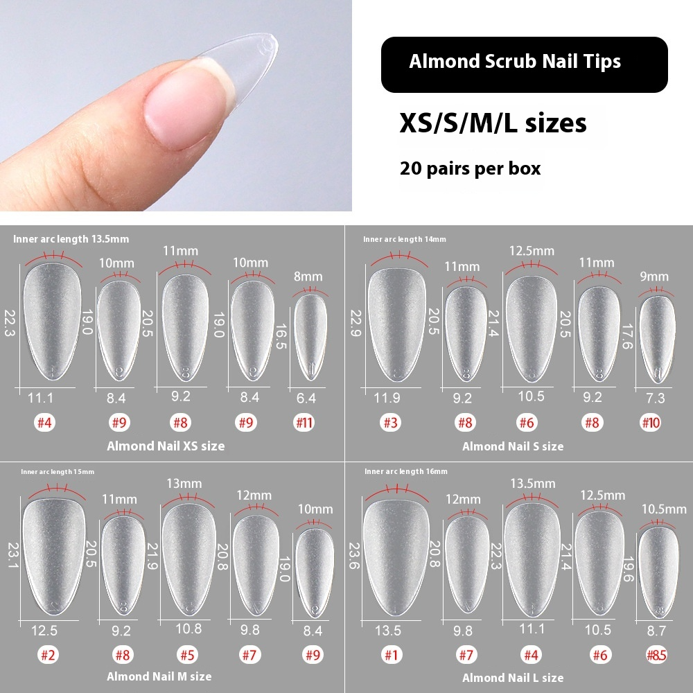 Nail Tips Special nail pads for press on nails, 200 pcs without engraving and grinding, standard size sub-size patch, fake nail manicure.