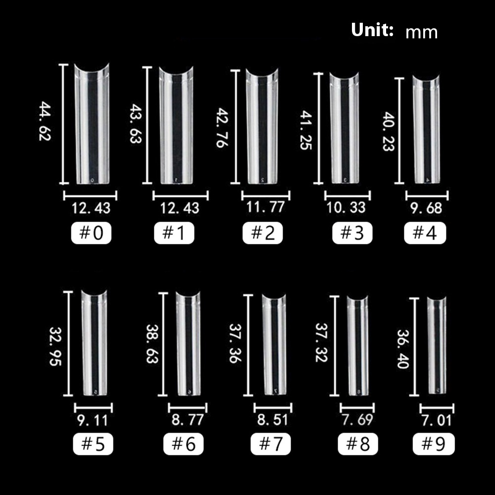 Nail Tips nail plate extended half-stick water pipe nail 500 pieces boxed high-arc XXL  transparent patch fake nails