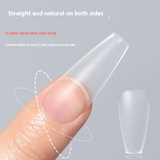Nail Tips New transparent medium and long trapezoidal nail pads 20 pieces free of carving and grinding, whole sub-code matte and non-marking removable nail pads wholesale