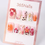 Uñas postizas 365Nails Petal Pop con diseño mixto de leopardo.