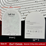 Press-On Nails Instruction Card arched eggshell pattern white card (MOQ:50 pieces)