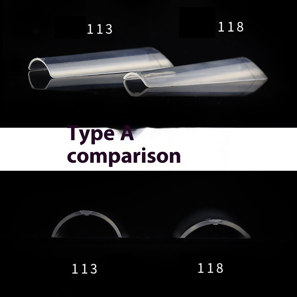 Nail Tips nail plate semi-sticker, light sticker, transparent XXL water pipe nail 500 pieces, boxed flat head fake nail, extended patch nail art.