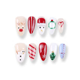 365Nails Reindeer, Wreath & Candy Stripe Almond Mix Set