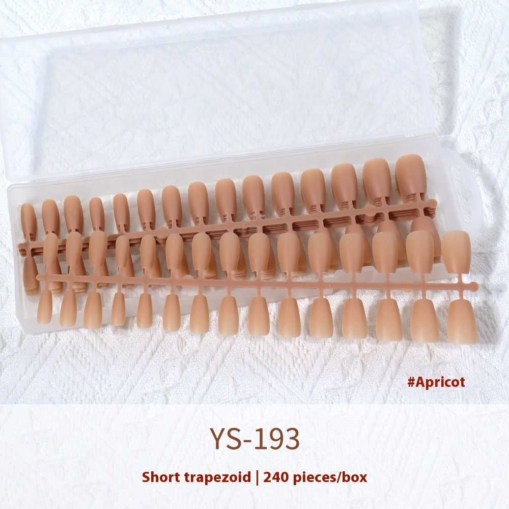 Nail Tips New nude matte, no-carving press on nails pads 240 pieces, boxed solid color seamless fake nail press on nails pads