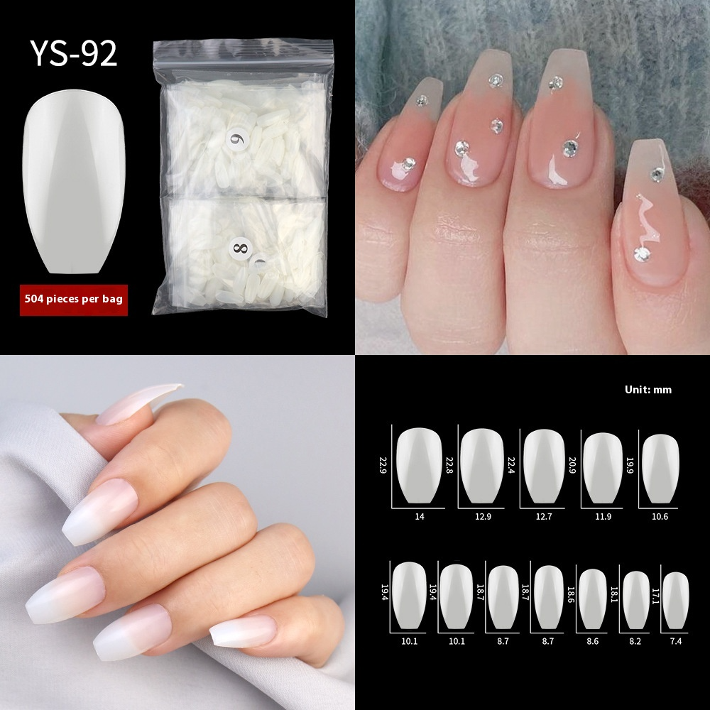 Nail Tips New French press on nails piece, half sticker full sticker fake nail nail patch extended press on nails piece
