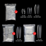 Nail Tips long ballet nail piece, French full sticker ballet fake nail piece, new extended transparent folded seamless ballet nail