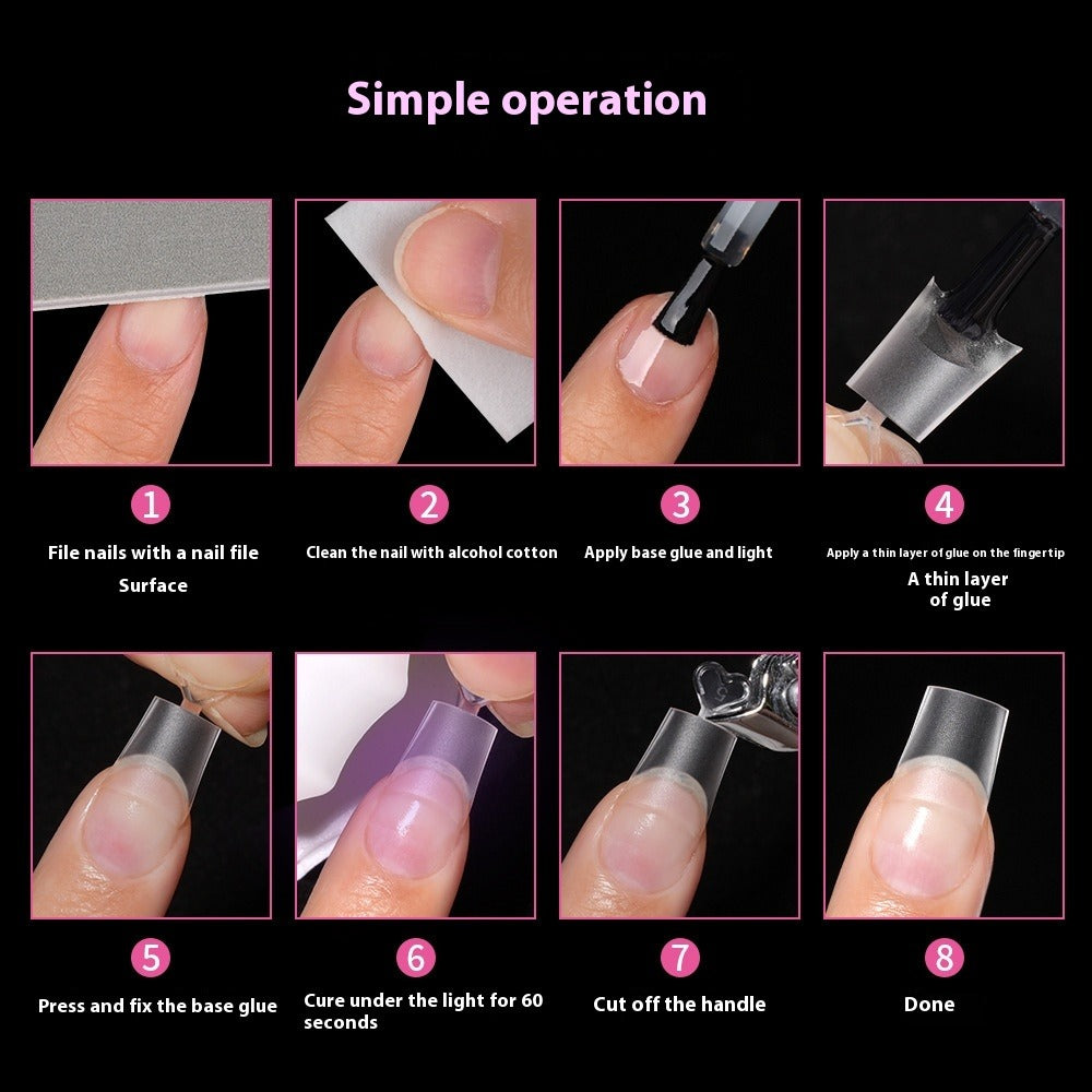 Nail Tips New French matte press on nails pads 240 pieces boxed fake nails short half stickers hand-worn nail pads