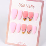 365Nails Peach Pink Press-On Nails Leopard Micro-French Sweet and Edgy